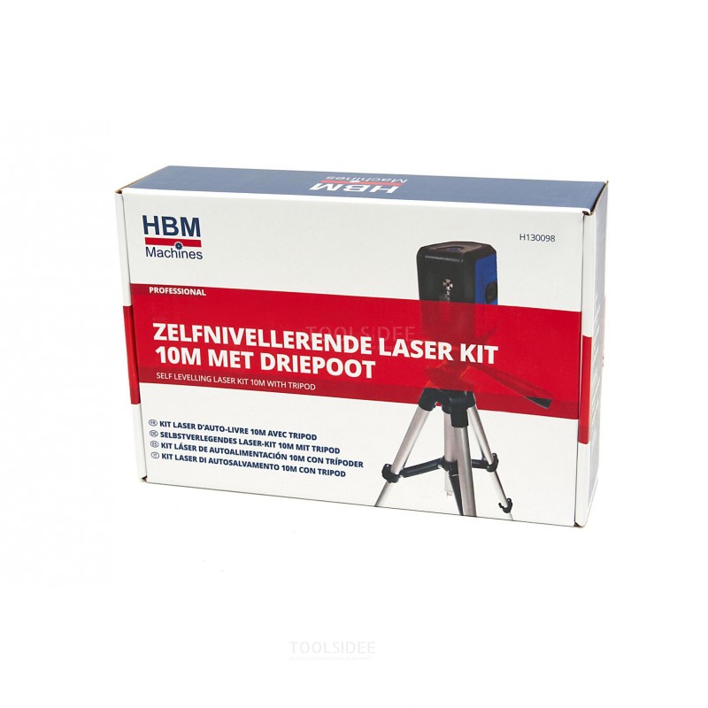 HBM Zelf Nivellerende Laser Kit - 10 Meter Inclusief 3 Poot Statief 