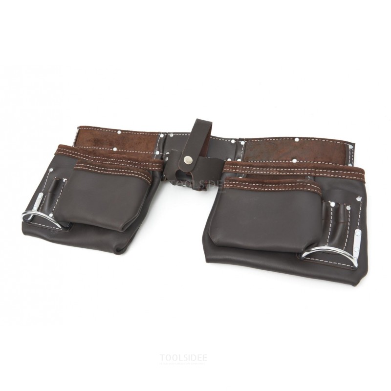 Cintura professionale doppia per attrezzi HBM / Grembiule in denim realizzato in pelle conciata ad olio 