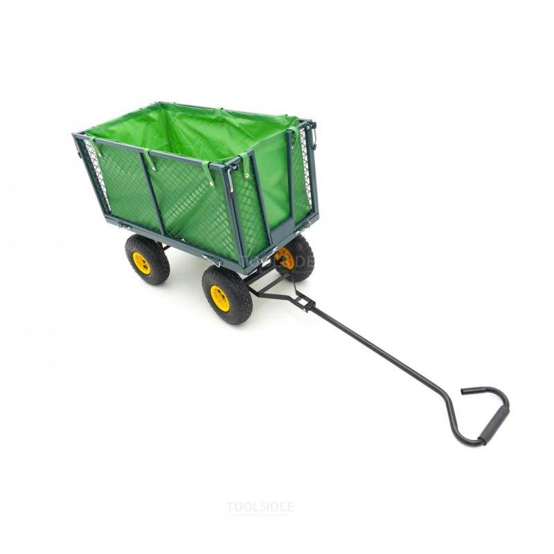 Chariot à tirer HBM de 100 kg, Bolderwagen, chariot de jardin avec boîte de chargement de 86 x 46 x 38 cm avec sac en toile 