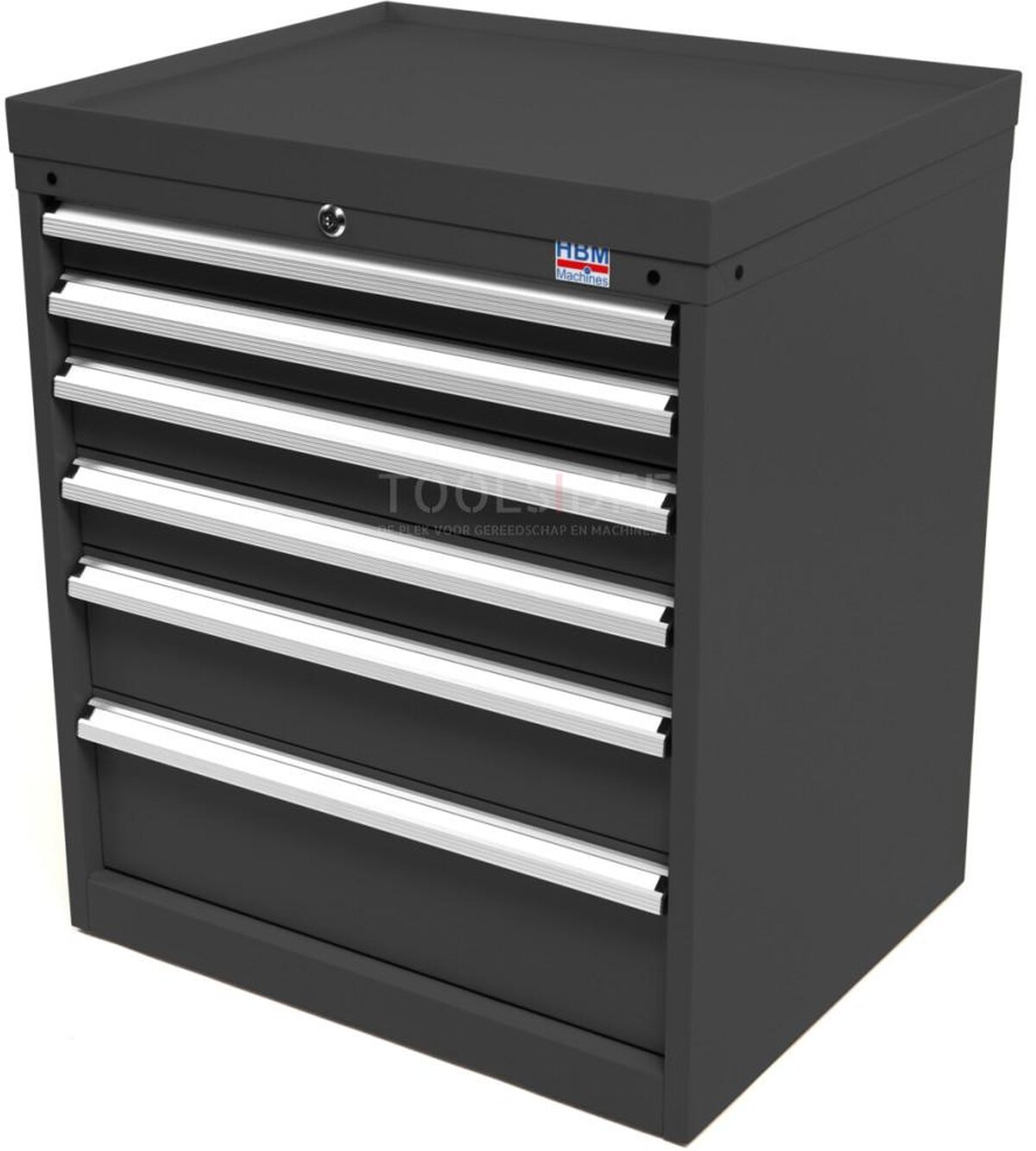 HBM 6 skuffer Profesjonelt verktøyskap 72 x 58 x 80 cm Sort 