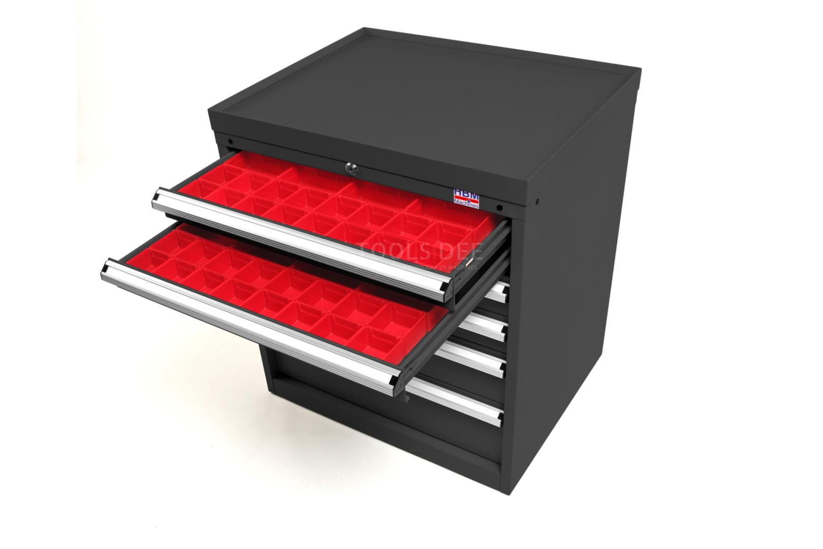 HBM 6 skuffer Profesjonelt verktøyskap 72 x 58 x 80 cm Sort 