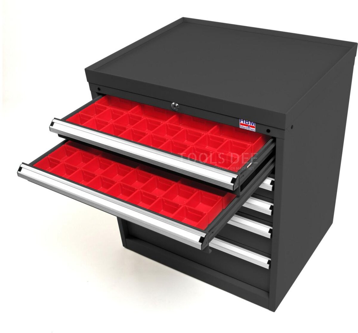 HBM 6 skuffer Profesjonelt verktøyskap 72 x 58 x 80 cm Sort 