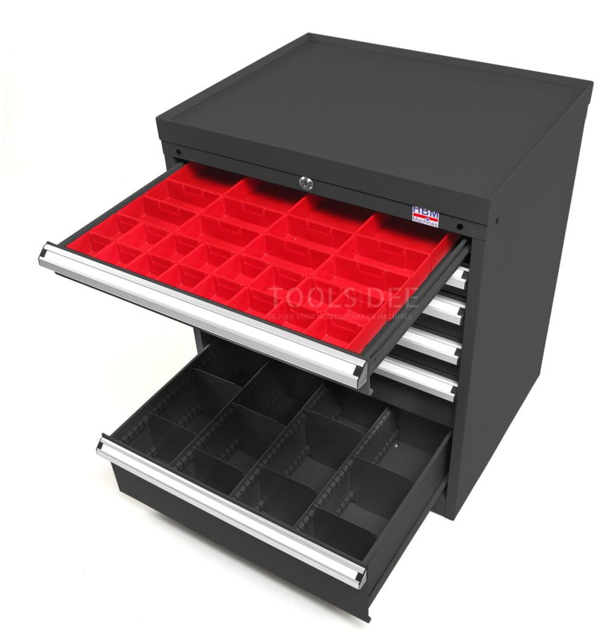 HBM 6 skuffer Profesjonelt verktøyskap 72 x 58 x 80 cm Sort 