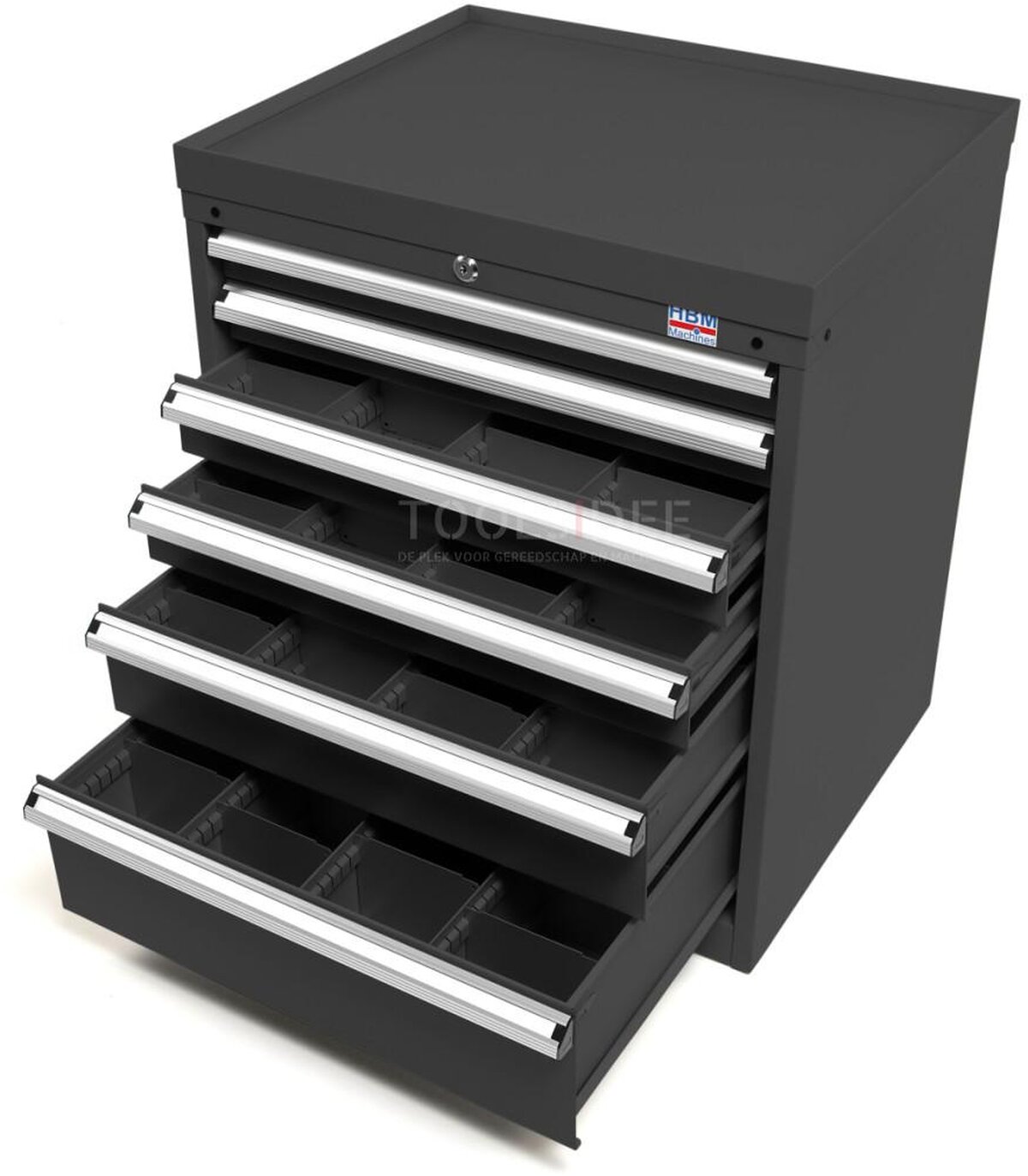 HBM 6 skuffer Profesjonelt verktøyskap 72 x 58 x 80 cm Sort 