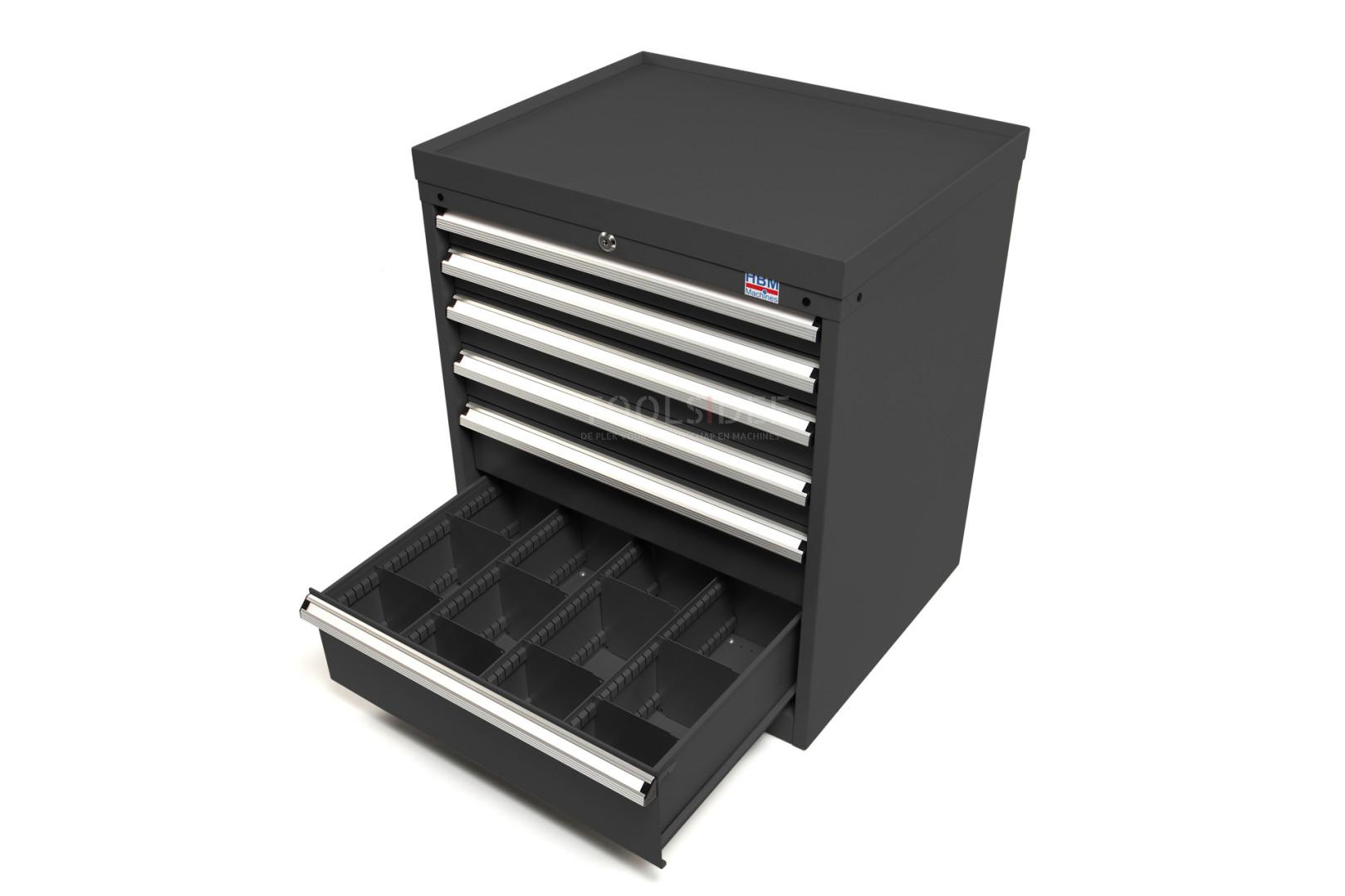 HBM 6 skuffer Profesjonelt verktøyskap 72 x 58 x 80 cm Sort 