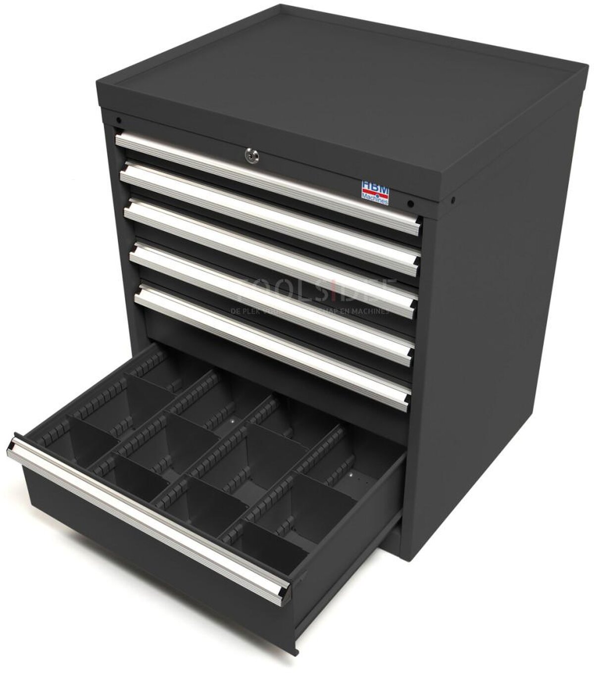 HBM 6 skuffer Profesjonelt verktøyskap 72 x 58 x 80 cm Sort 