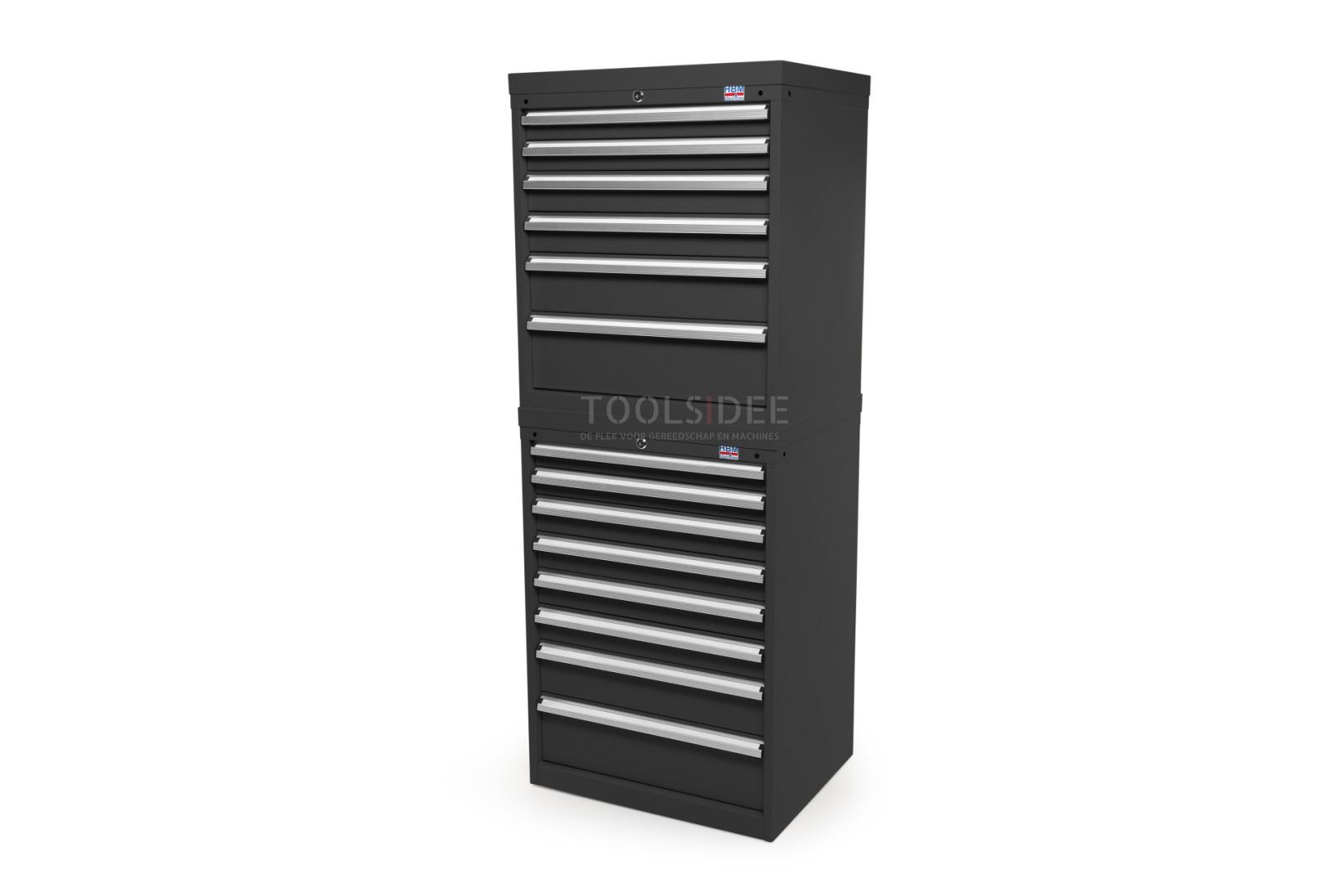HBM 6 skuffer Profesjonelt verktøyskap 72 x 58 x 80 cm Sort 