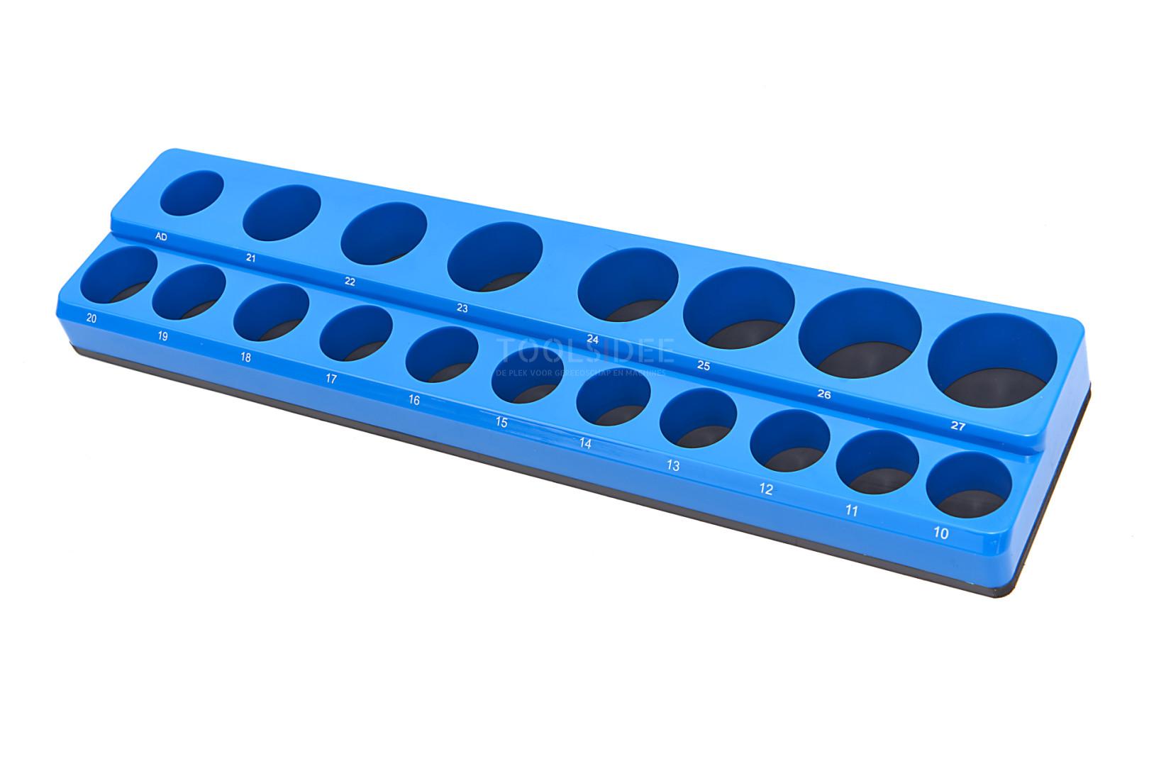 HBM magnetisk tilbehørsholder 19 jakajalle 1/2 tomme metrisk, sininen HBM magnetisk tilbehørsholder 19 jakajalle 1/2 tomme metrisk, sininen