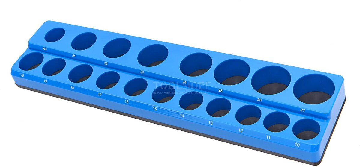 HBM magnetic accessory holder for 19 pieces 1/2 inch metric, blue 