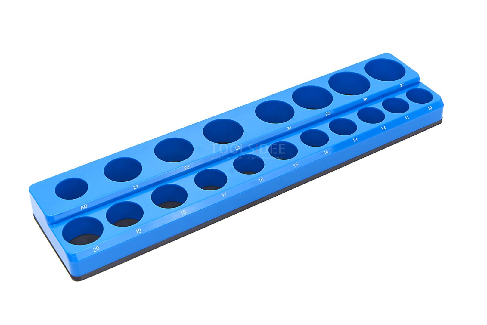 HBM magnetic accessory holder for 19 pieces 1/2 inch metric, blue 