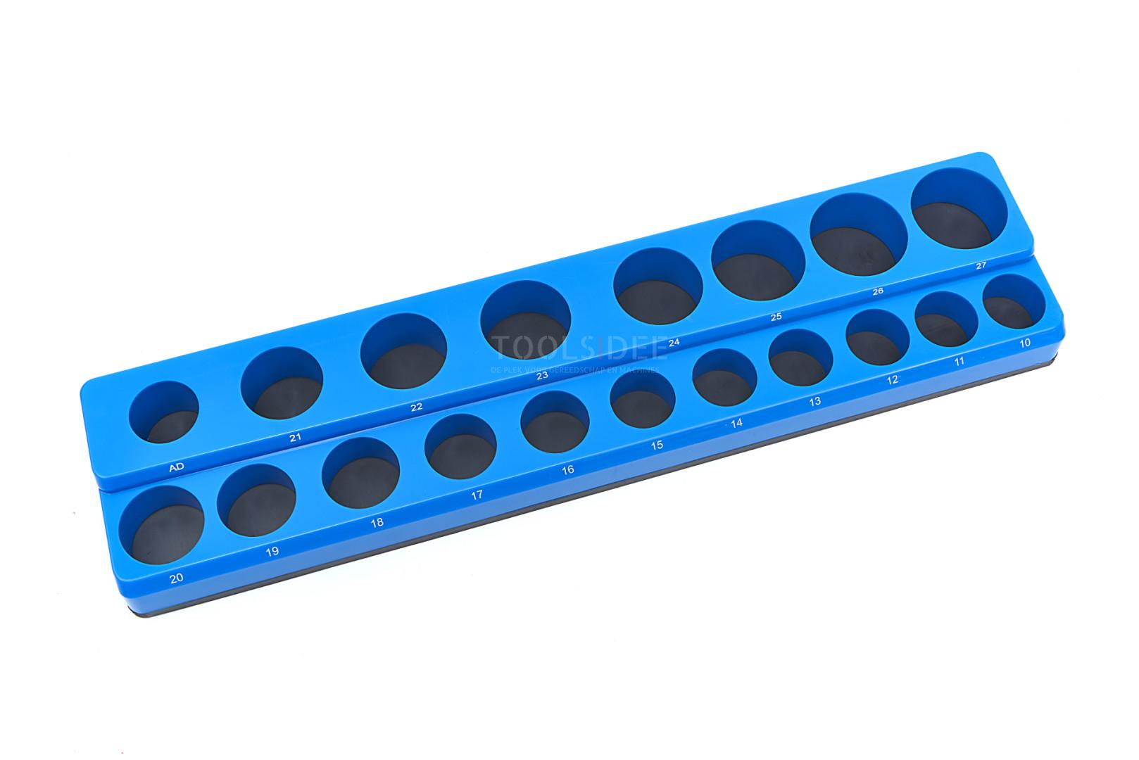 HBM magnetic accessory holder for 19 pieces 1/2 inch metric, blue 