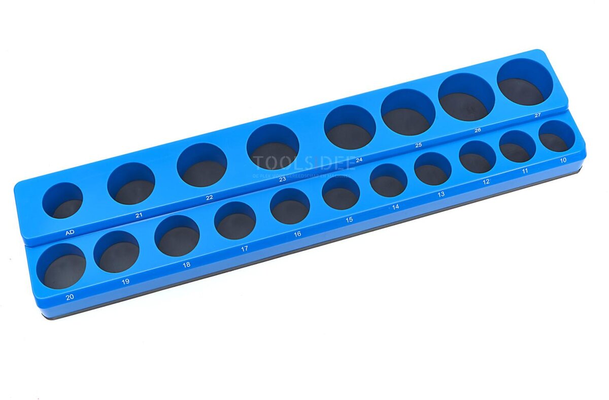 HBM magnetic accessory holder for 19 pieces 1/2 inch metric, blue 