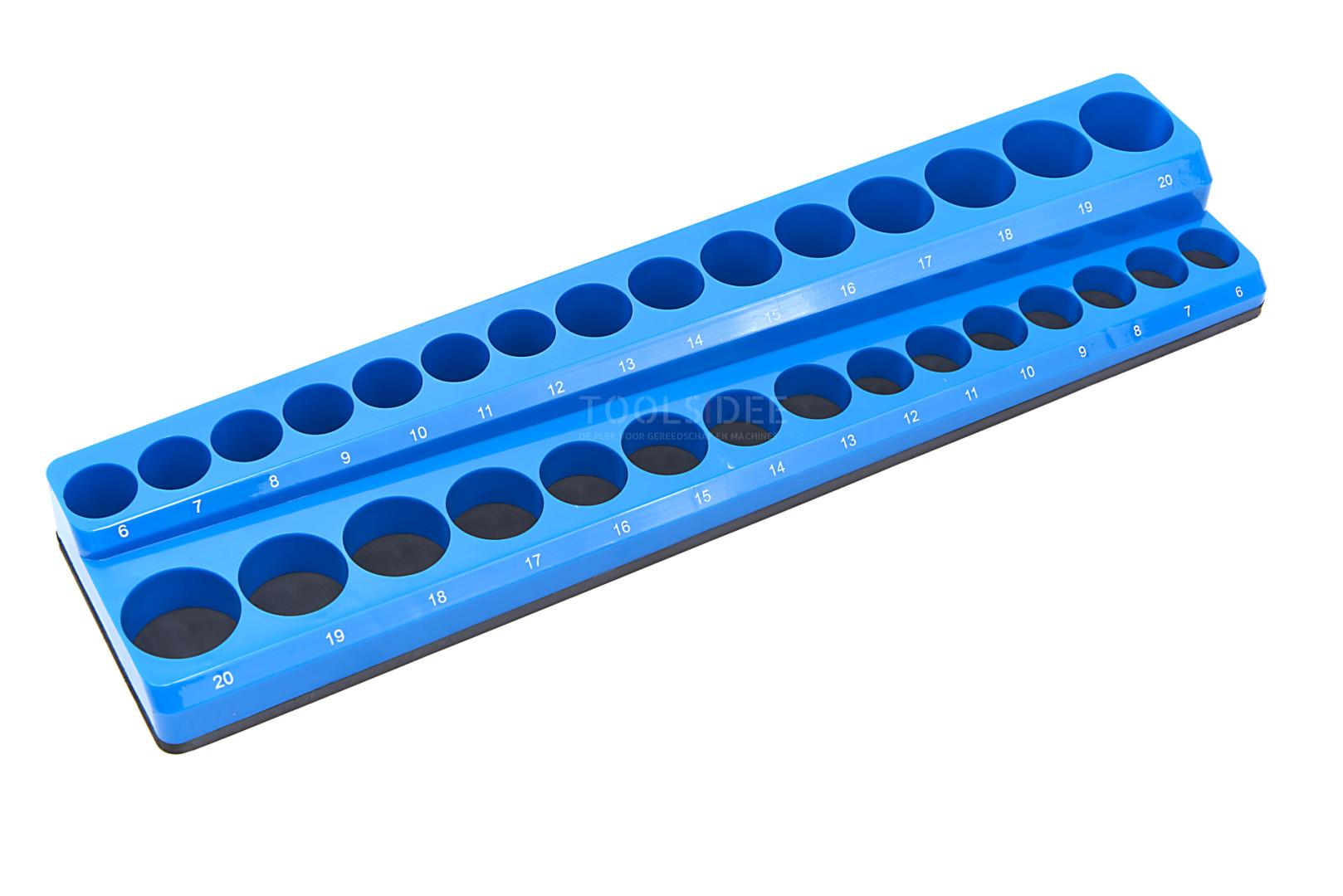 HBM magnetic accessory holder for 30 pieces 3/8 inch metric, blue 