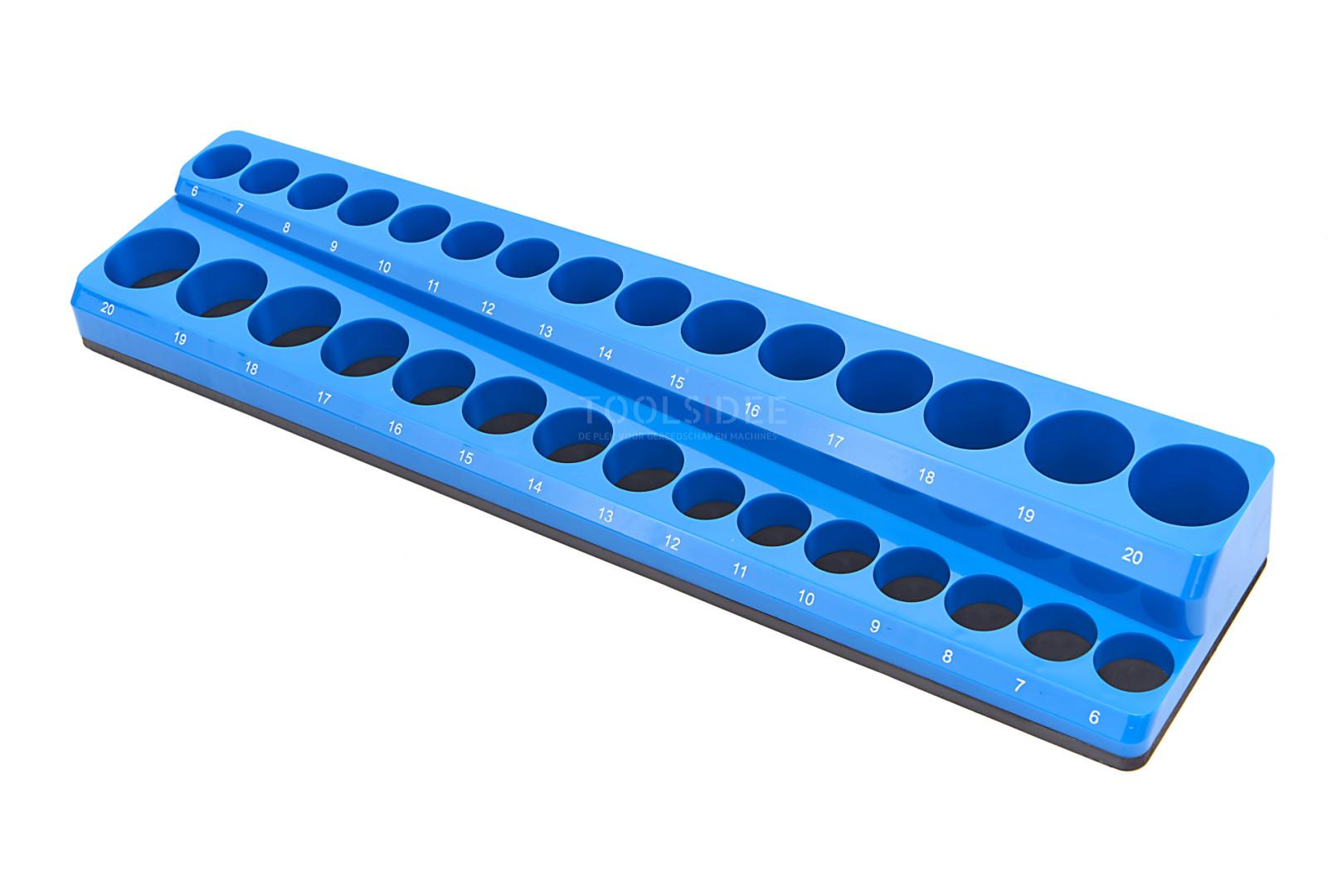 HBM magnetic accessory holder for 30 pieces 3/8 inch metric, blue 