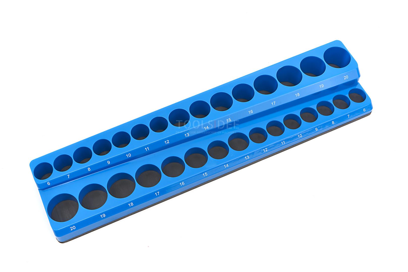 Magnetischer Zubehörhalter von HBM für 30 Stück 3/8 Zoll metrisch, blau 