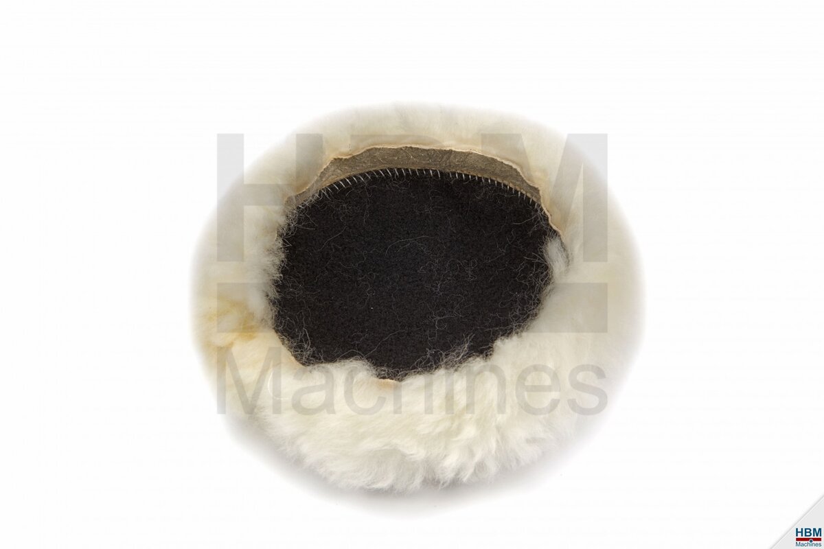 HBM 150 mm. Lambswool Poleringshjul, poleringskloss med velcro