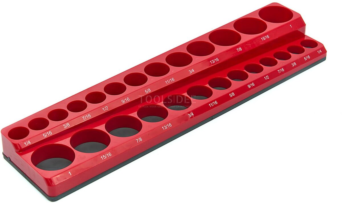 HBM magnetischer Zubehörhalter für 26 Stück 1/2 Zoll englische Größen, rot 