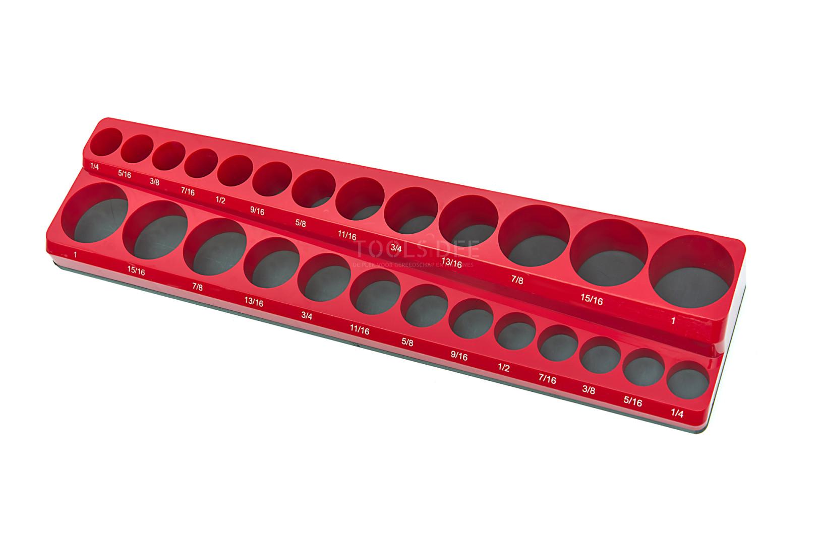HBM magnetischer Zubehörhalter für 26 Stück 1/2 Zoll englische Größen, rot 