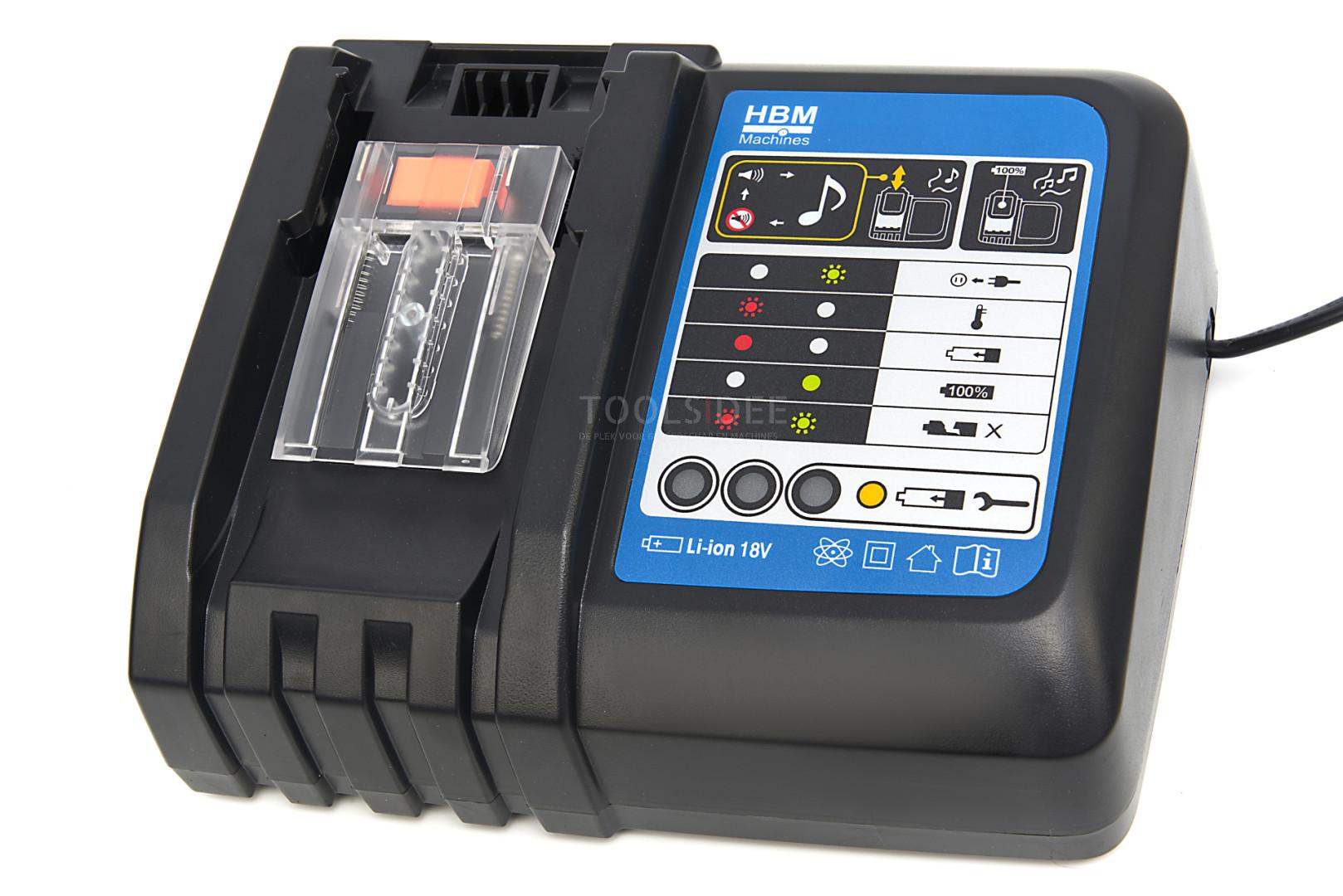 HBM lader til den hydrauliske krympetang 18 Volt 4,0 Ah HBM lader til den hydrauliske krympetang 18 Volt 4,0 Ah