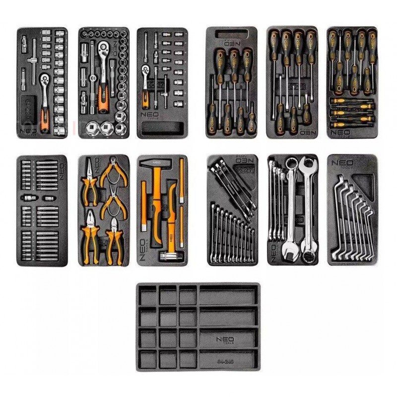 NEO Werkzeugwagen Premium 7 Schubladen, gefüllt 174-teilig