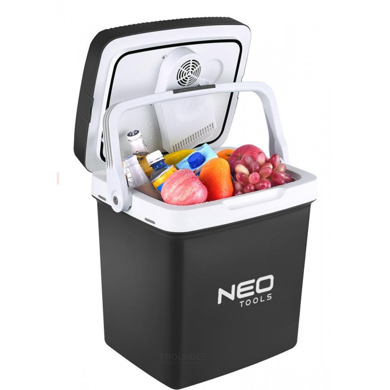Neo Electric Cool Box 26L - Coolbox - Lämmitystoiminnolla - 12 V autolaturi ja 230 V pistoke - Kevyt - Jäähdyttää ja lämmittää J
