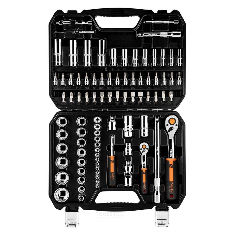 NEO socket set 86 pieces, 1/4 and 1/2