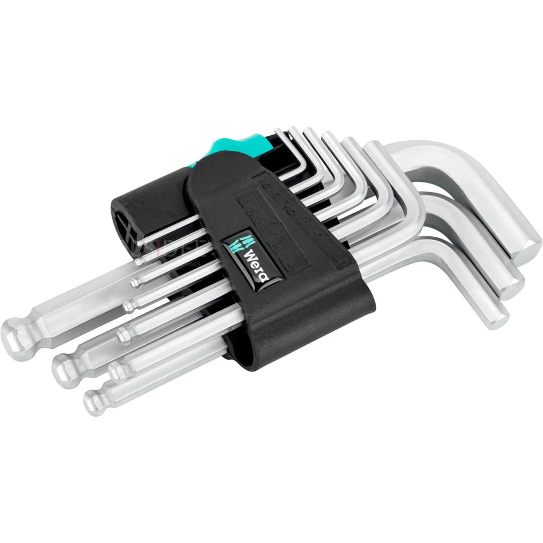 Wera Vinkel sekskant socket sett 1,5-10 mm kort kulehode 