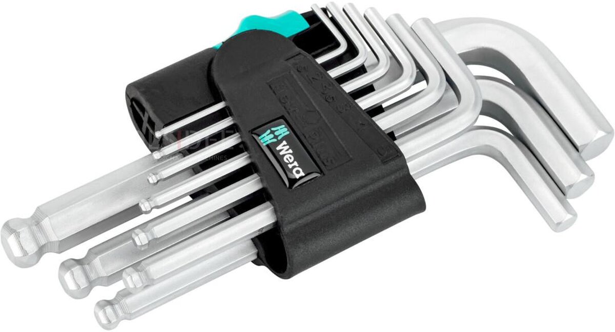 Wera Winkel-Innensechskant-Steckschlüsselsatz 1,5-10 mm kurzer Kugelkopf 