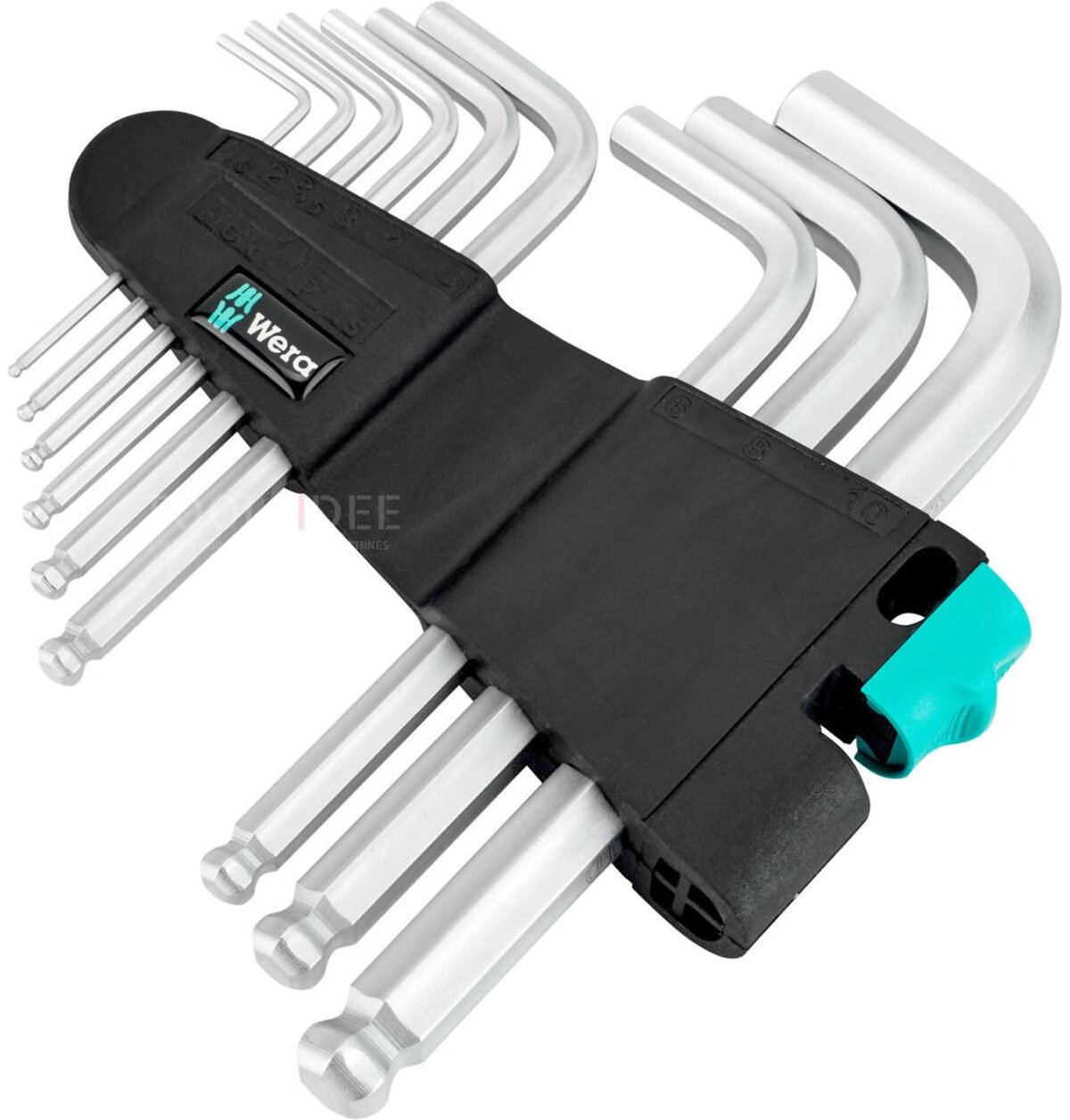 Wera Winkel-Innensechskant-Steckschlüsselsatz 1,5-10 mm kurzer Kugelkopf 