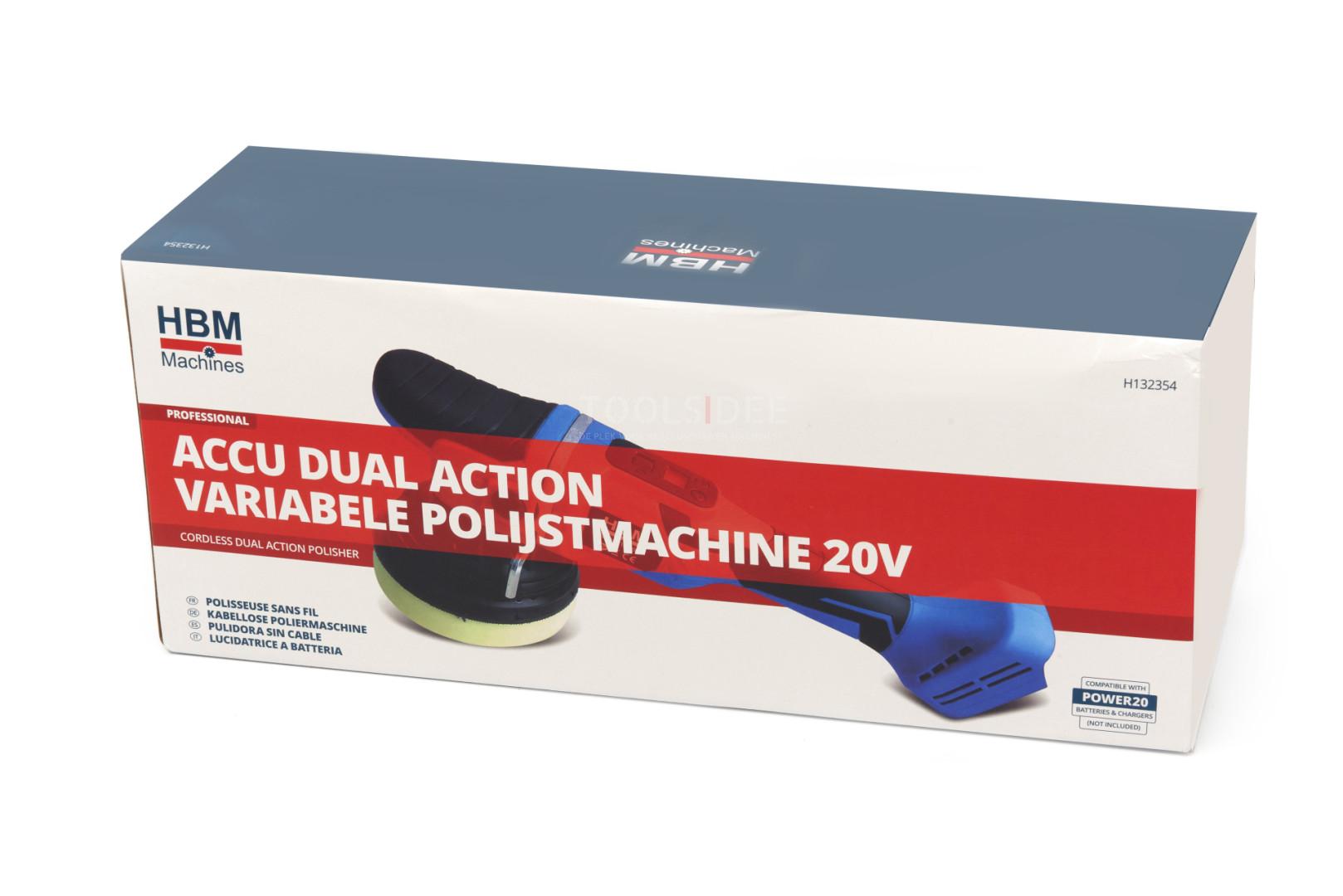 HBM accu dual action variabele polijstmachine 20 Volt Power20.5 