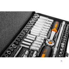 NEO socket set 1/4 - 63 pieces