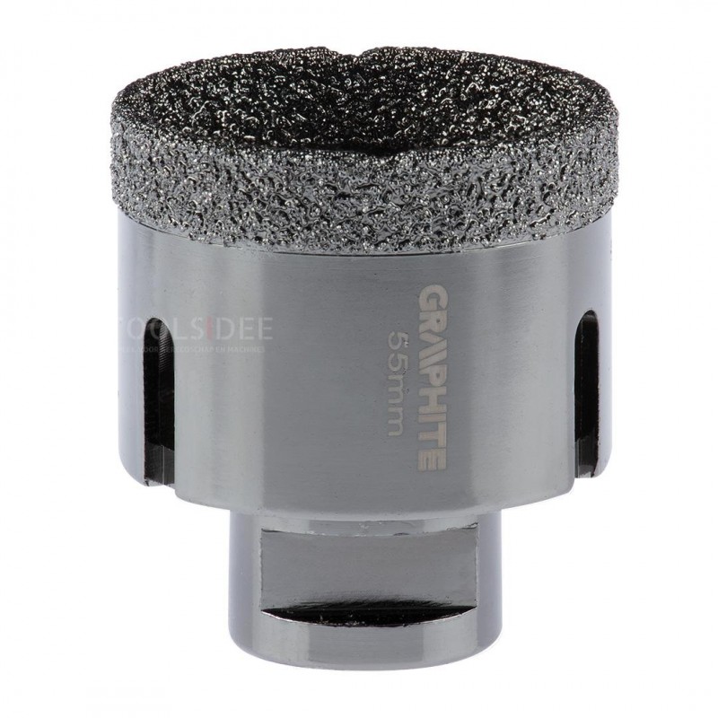 Foret diamant GRAPHITE 55mm - M14 avec cire de refroidissement