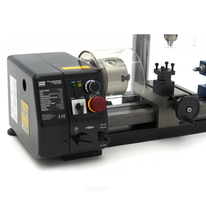 HBM metal lathe compact with drill chuck 140 x 250 mm 