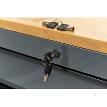 HBM Werkzeugwagen, 8 Schubladen, 142 cm, grau 