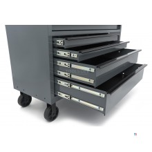 HBM Werkzeugwagen, 8 Schubladen, 142 cm, grau 