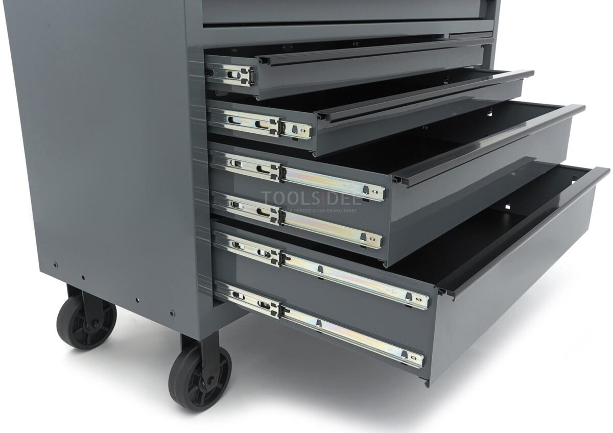 HBM Werkzeugwagen, 8 Schubladen, 142 cm, grau 
