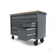 HBM Werkzeugwagen, 8 Schubladen, 142 cm, grau 