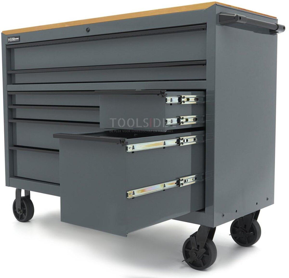 HBM Werkzeugwagen, 8 Schubladen, 142 cm, grau 