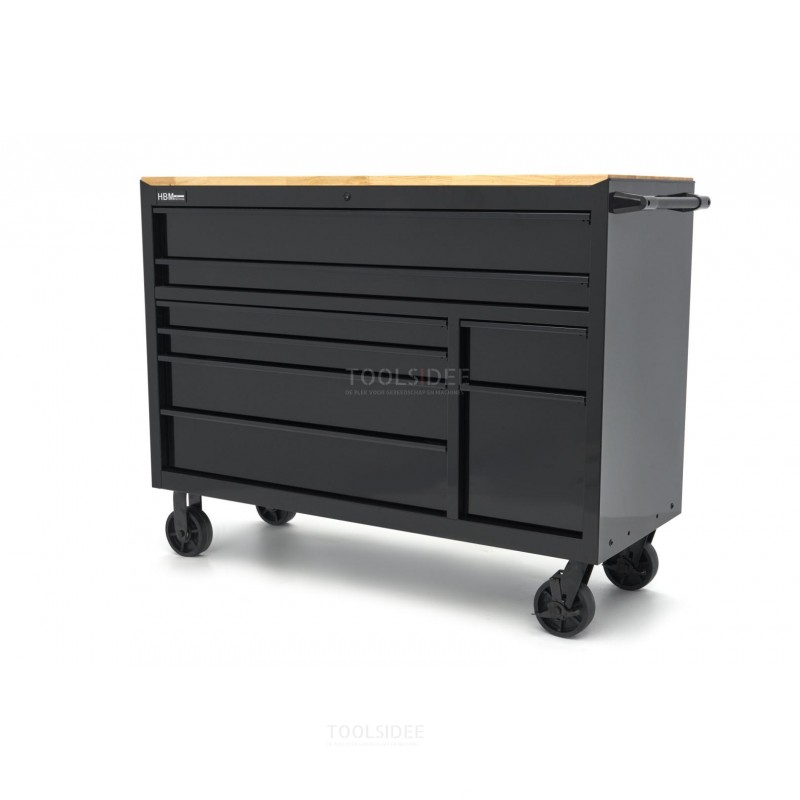 HBM tool trolley, 8 drawers, 142 cm, black 