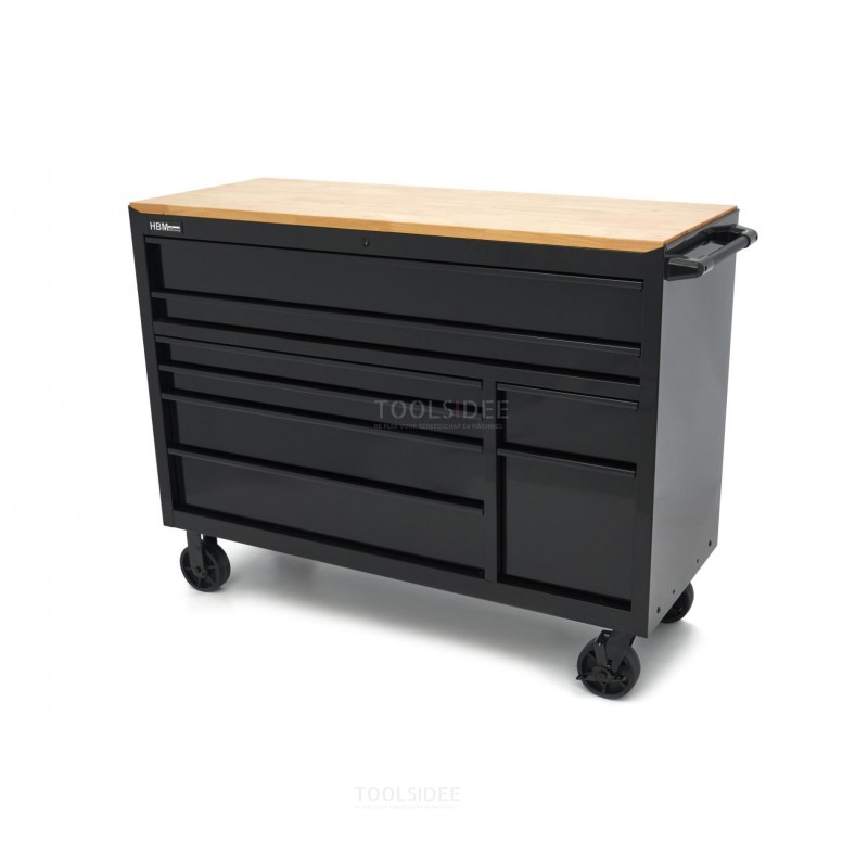 HBM tool trolley, 8 drawers, 142 cm, black 