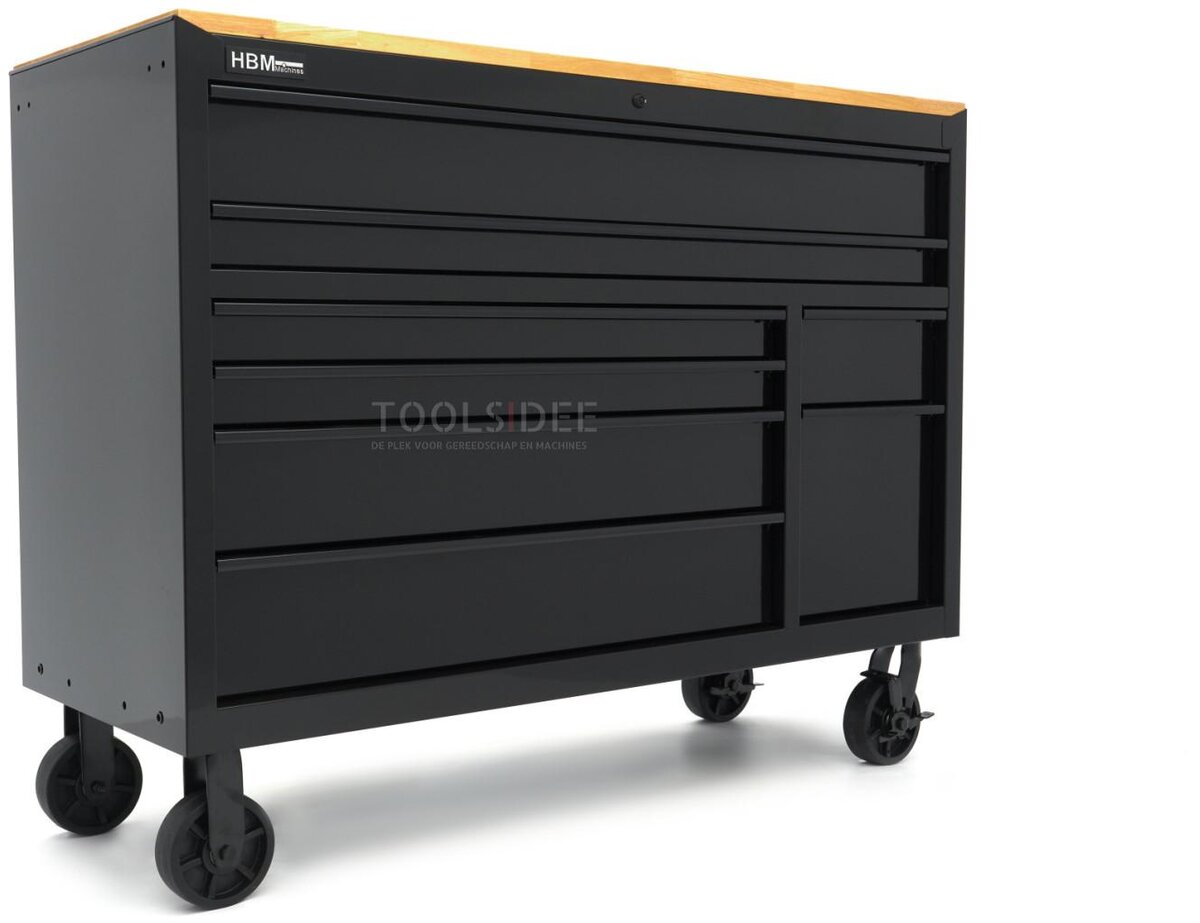 HBM værktøjsvogn, 8 skuffer, 142 cm, sort HBM værktøjsvogn, 8 skuffer, 142 cm, sort