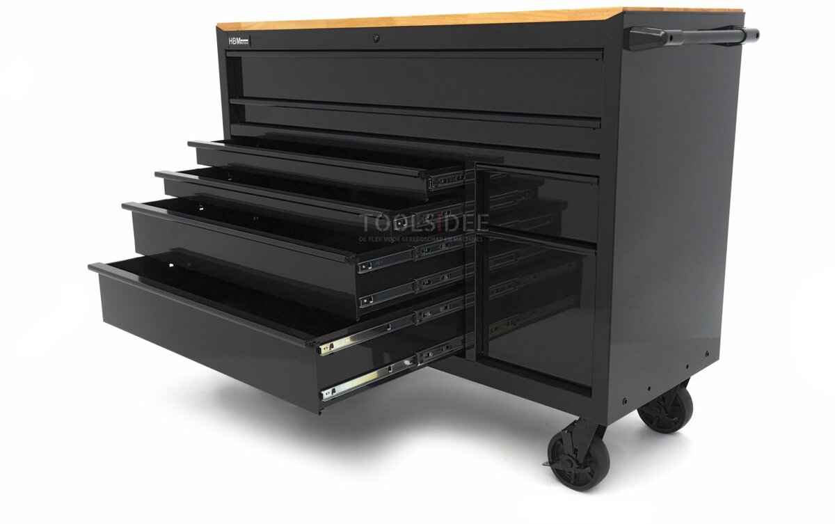 HBM værktøjsvogn, 8 skuffer, 142 cm, sort HBM værktøjsvogn, 8 skuffer, 142 cm, sort