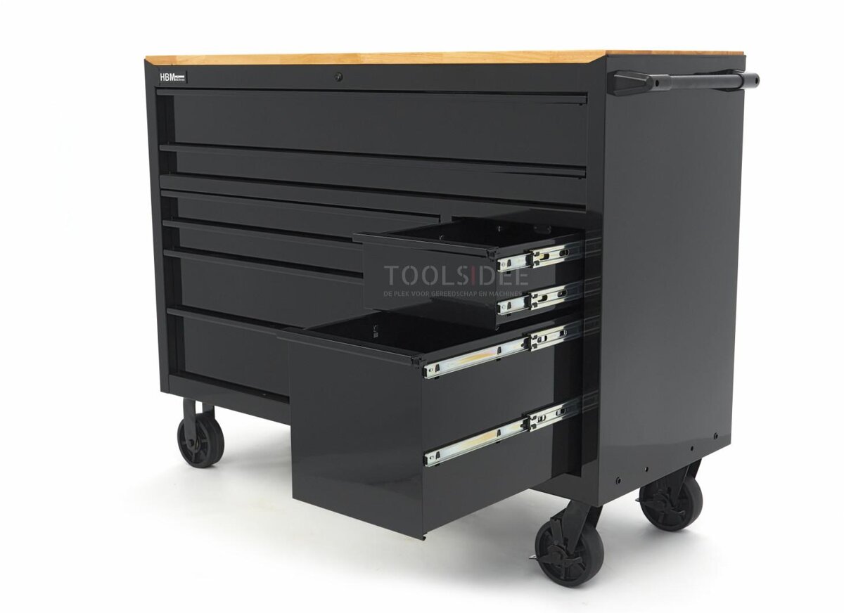 HBM værktøjsvogn, 8 skuffer, 142 cm, sort HBM værktøjsvogn, 8 skuffer, 142 cm, sort