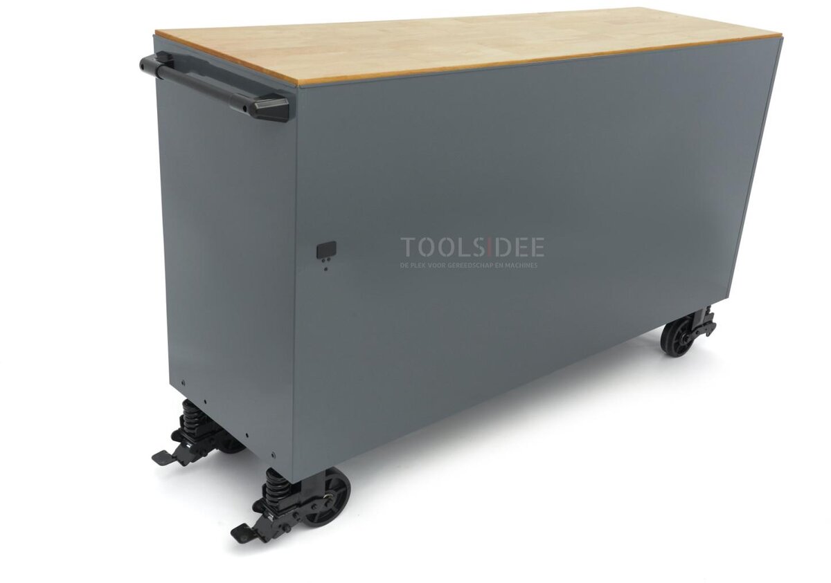 HBM verktøyvogn, 14 skuffer, 182 cm, grå 