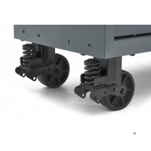 HBM verktøyvogn, 14 skuffer, 182 cm, grå 