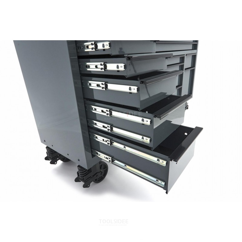 HBM tool trolley, 14 drawers, 182 cm, gray HBM tool trolley, 14 drawers, 182 cm, gray