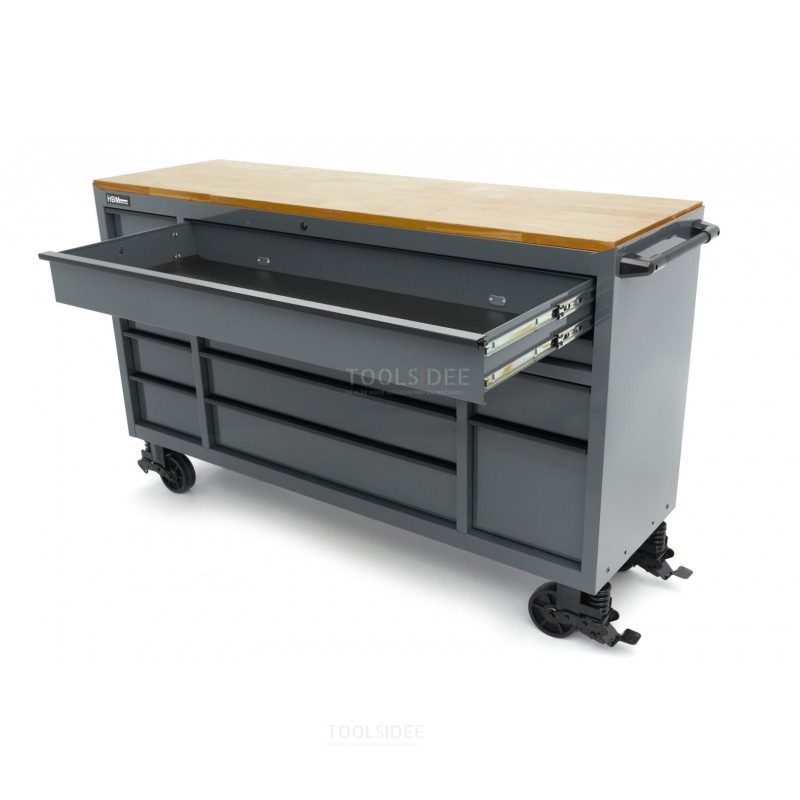 HBM tool trolley, 14 drawers, 182 cm, gray HBM tool trolley, 14 drawers, 182 cm, gray