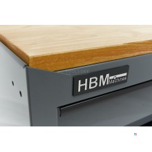 HBM verktøyvogn, 14 skuffer, 182 cm, grå 