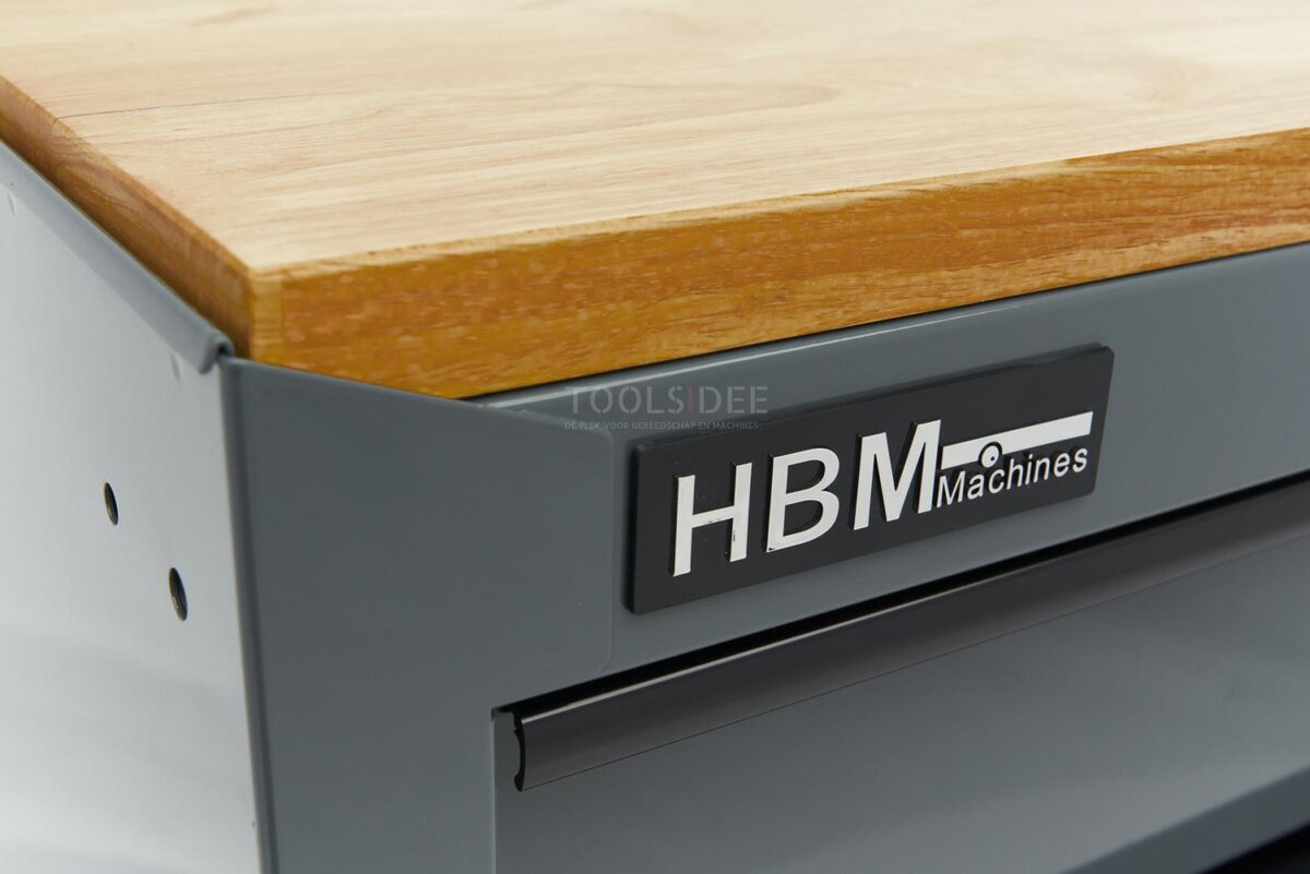 HBM verktøyvogn, 14 skuffer, 182 cm, grå 