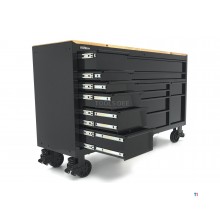 HBM Werkzeugwagen, 14 Schubladen, 182 cm, schwarz 